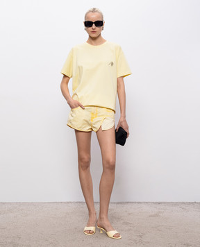 The Attico Yellow shorts with logo patch 260WCQ00018DDC098AA