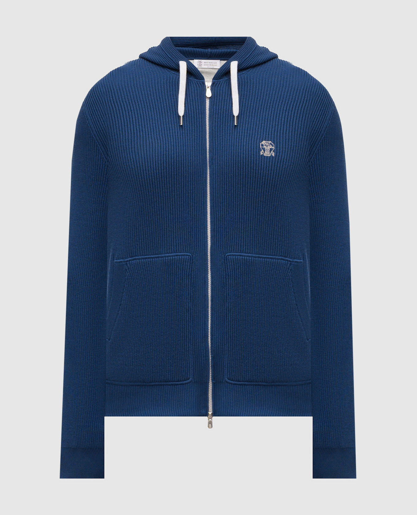 

Blue sports jacket with embroidered logo emblem Brunello Cucinelli