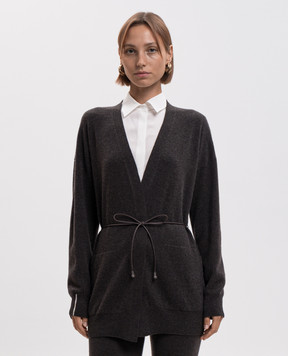 Peserico Brown cardigan made of wool, silk and cashmere A99210F12A09283