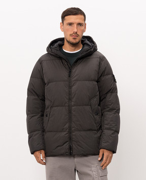 Stone Island Grey down jacket with logo patch L2S154100037S0A23