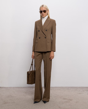 Max Mara CAMBUSA brown striped wool trousers MSTCAMBUSA