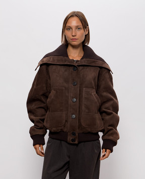 The Attico Brown suede jacket 261WCB00130LBT144AA