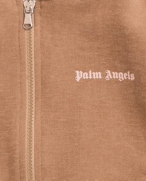Palm Angels Children's brown sports jacket with logo print F6PAJGJK131