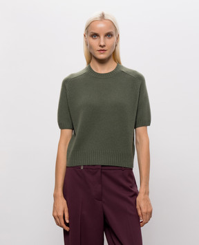 Allude Green cashmere short-sleeved sweater 26511152