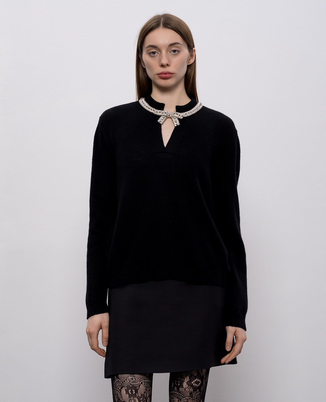 Black wool pullover Valentino 3