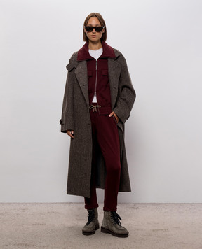 Brunello Cucinelli Burgundy sports jacket with silk MP828B2B06