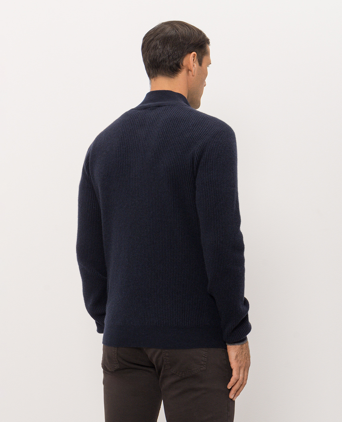 Blue cashmere jumper with zipper Peserico 4