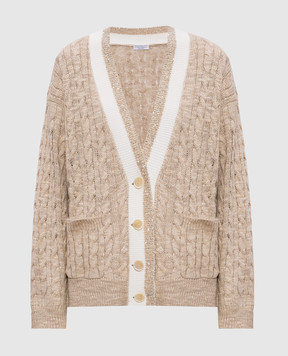 Brunello Cucinelli Beige hemp and silk cardigan MWA576306