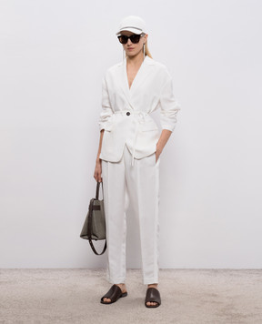 Brunello Cucinelli White linen pants MH126P7197