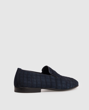 Stefano Ricci Blue crocodile leather loafers UC38G2367CN
