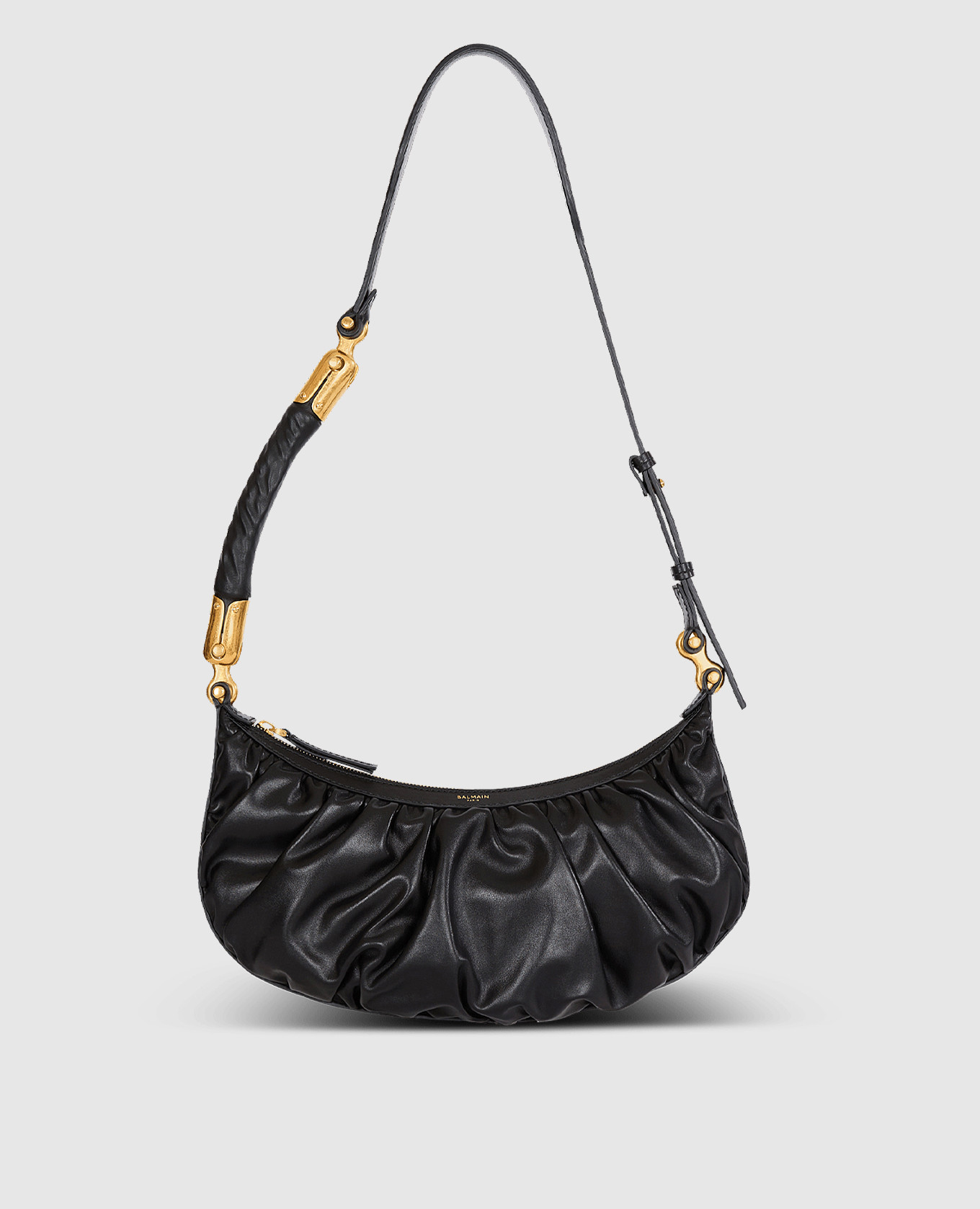 

Ébène black leather hobo bag Balmain