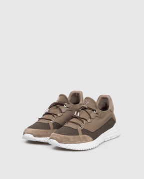 Stefano Ricci Khaki combination sneakers UV689G2402TSDPWY