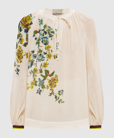 Phyllis ivory blouse with sash