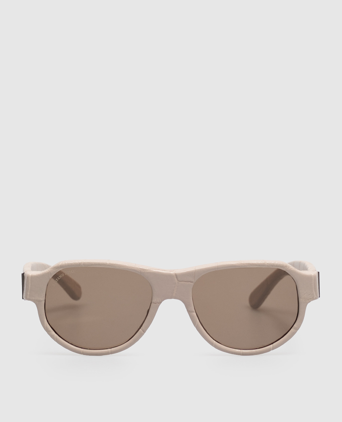 Beige Safari sunglasses with crocodile leather