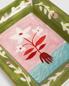Bitossi Home White Flowers Porcelain Snack Plate FTB02002