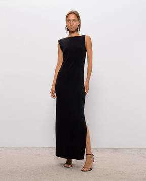 Peserico Black dress with monil chain E02822J005031