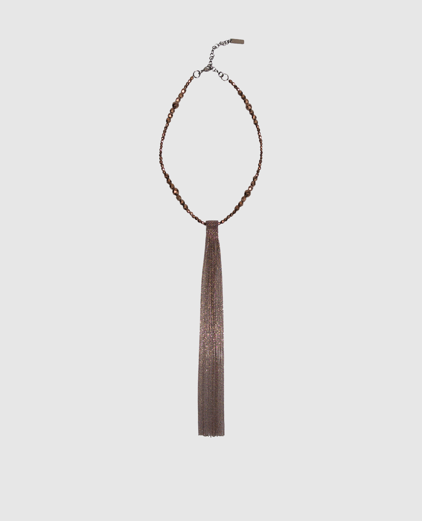 Brown necklace with beads and monil chain