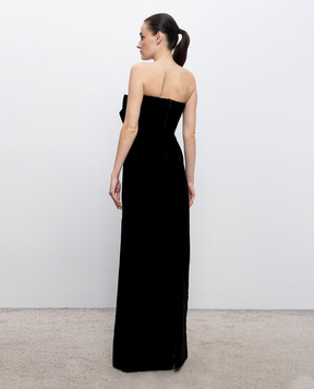 Richard Quinn Black velvet silk dress RQSS269