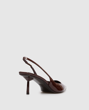 Le Silla Burgundy patent leather slingbacks AMELIA 6101E060BXPPGSM