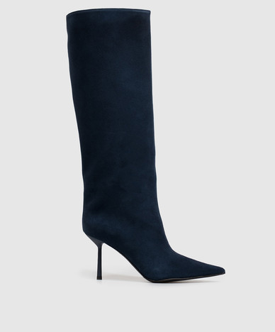 Blue suede boots BELLA