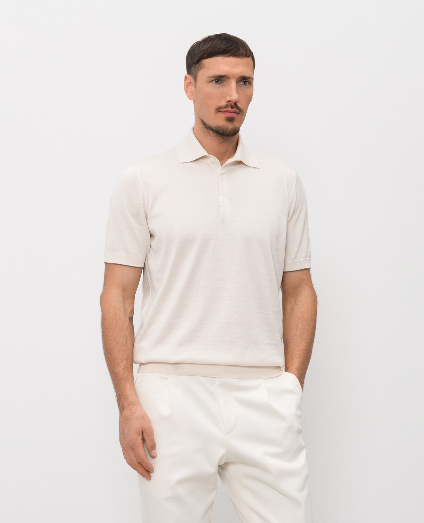 

Ivory polo shirt Brunello Cucinelli, Beige