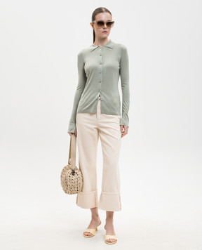 Max Mara FLASH green silk and cashmere cardigan MXPFLASH