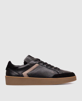 Canali Black leather sneakers RC01359491230