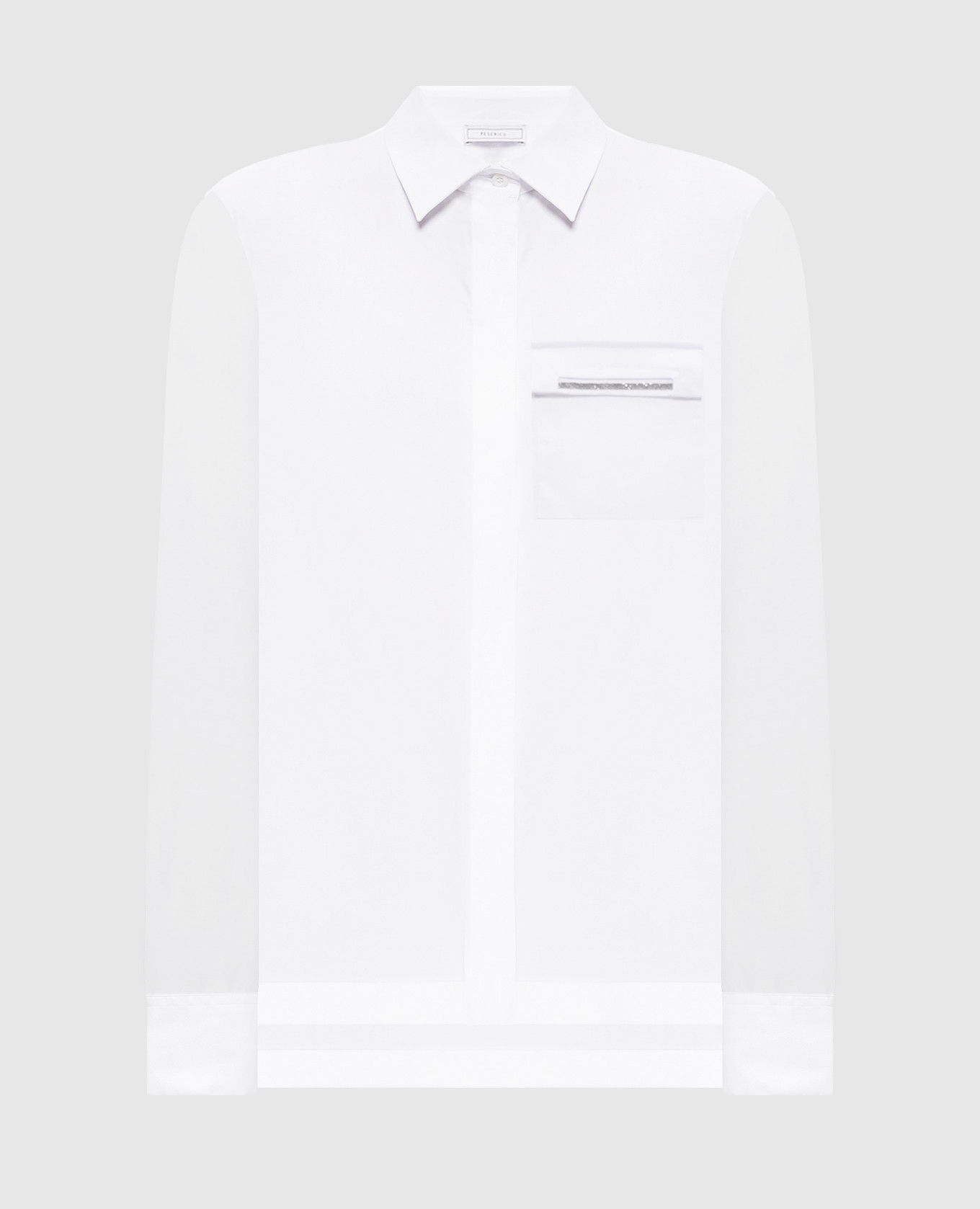 White silk shirt with monil chain Peserico