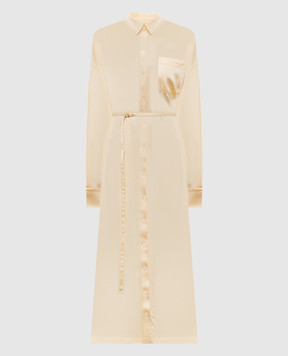 Thierry Mugler Yellow shirt dress with logo embroidery 26P1RO18145013