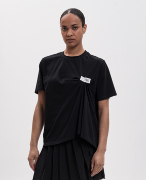 Maison Margiela MM6 Black T-shirt with logo patch S52NF0018M20048
