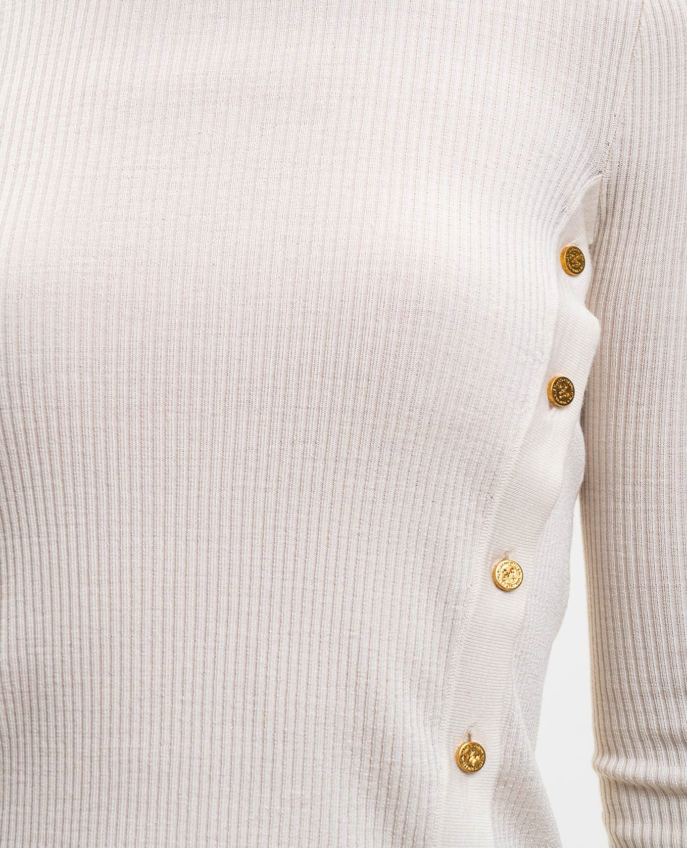 White ribbed wool and silk golf Palm Angels 5