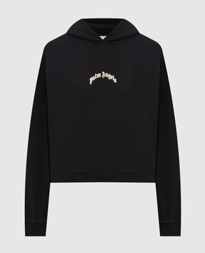 Palm Angels Black hoodie with logo print PWBB076S26FLE001