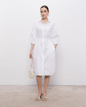 Peserico White shirt dress with monil chain S0256701979