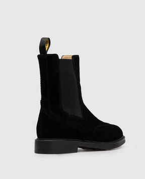 Doucal's Black suede chelsea boots with perforations DD8599BRUGUF252