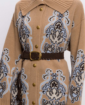 Twinset Brown suede belt with tassels 262TA4740