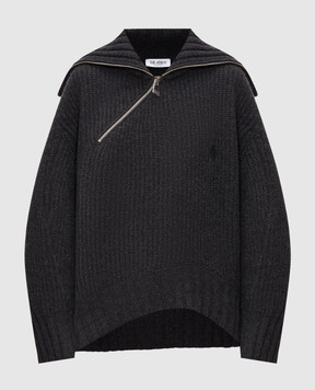 The Attico Grey wool and cashmere sweater with emblem 261WCK00134KWS011AA