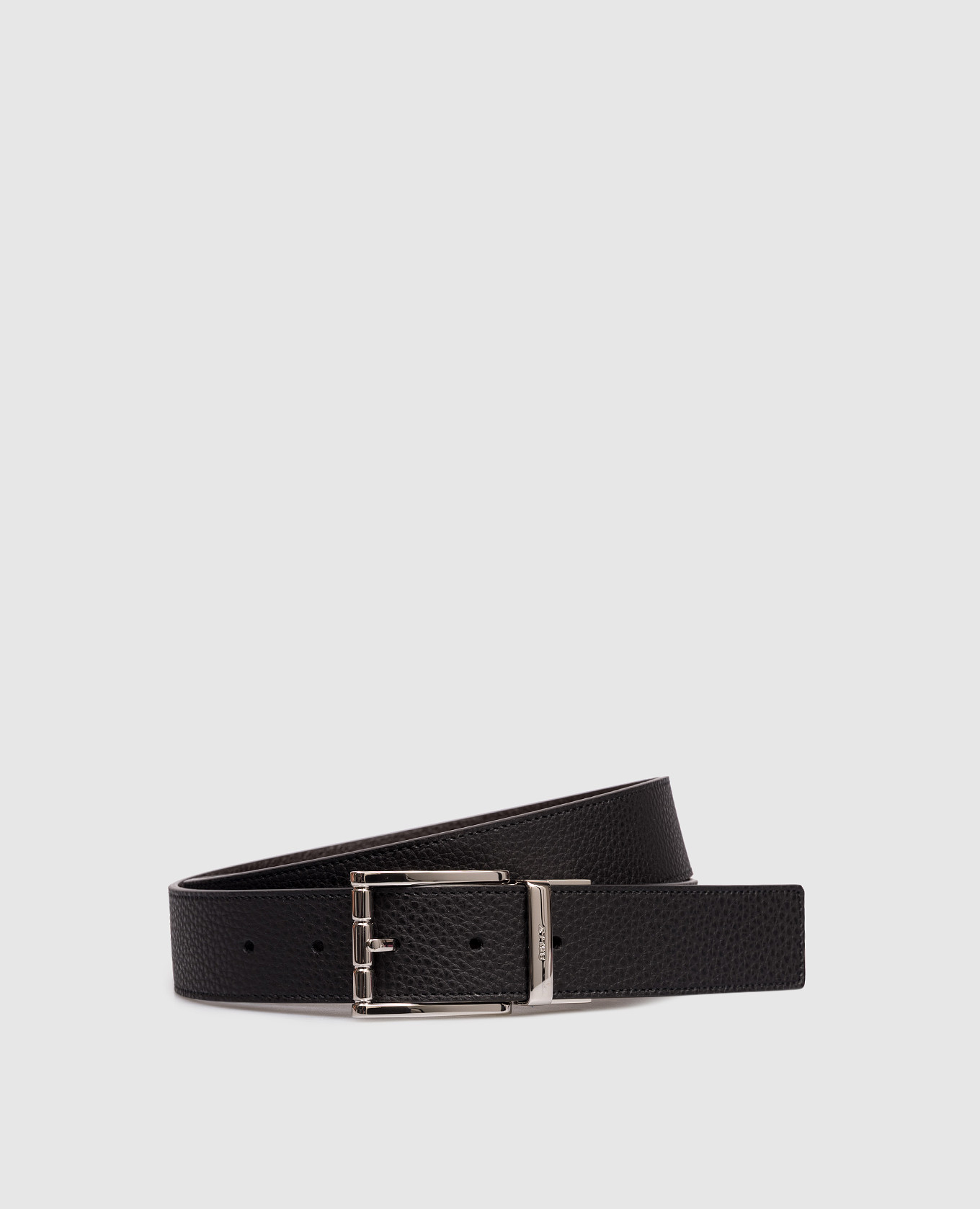 

Reversible leather belt with logo Bally, Black