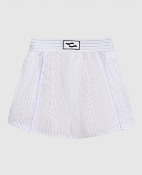 SSHEENA Piovra white striped shorts 26SSPIOVRATS26003
