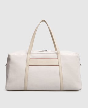 Brunello Cucinelli White duffle bag with logo MBR8D2810