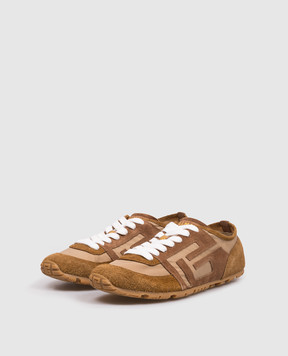 Balmain Brown Racer 45 combination sneakers GN1VI762TYHC