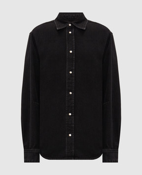 Off-White Black denim shirt with logo embroidery 44MYD05YF26D001
