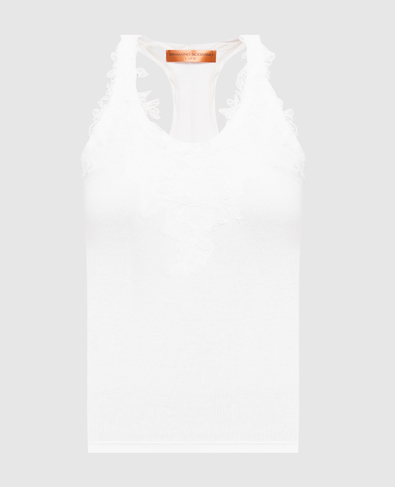 

White ribbed top with lace Ermanno Scervino Life