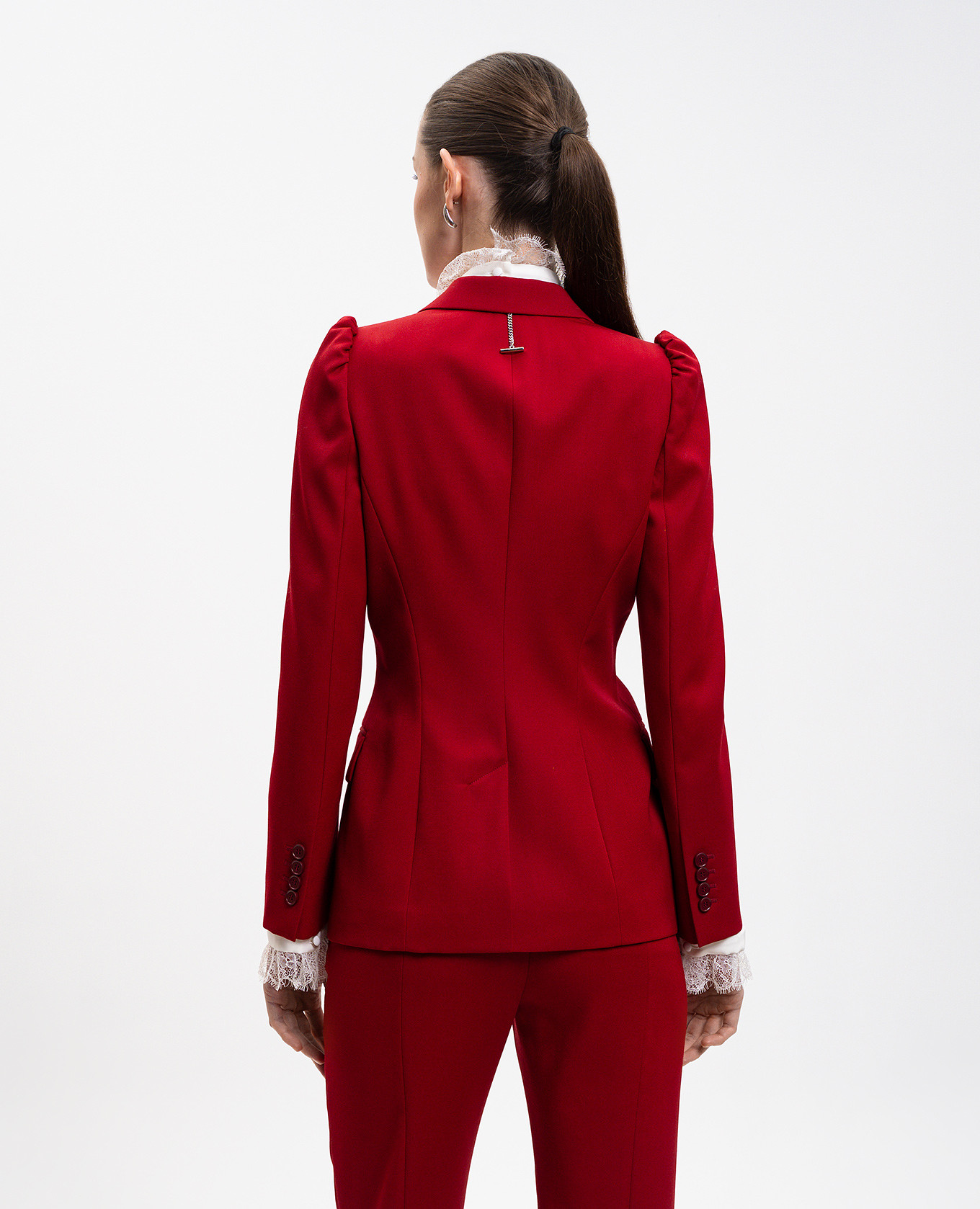 

Red wool jacket with accent shoulders Alexander McQueen