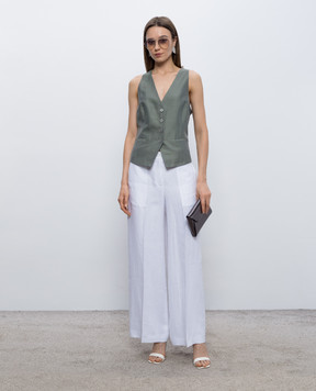 Peserico Khaki vest with linen S0304100677
