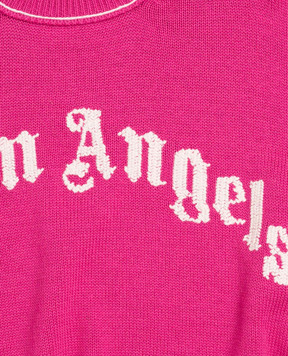 Palm Angels Children's pink sweater with logo embroidery F6PAJGJP155
