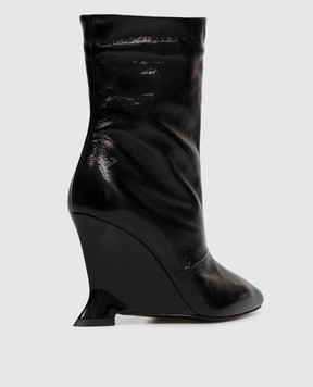 Balmain Black patent leather ankle boots HN0TE310LMSI