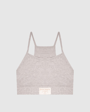 Palm Angels Grey top with logo patch PLA1UWTP10SI