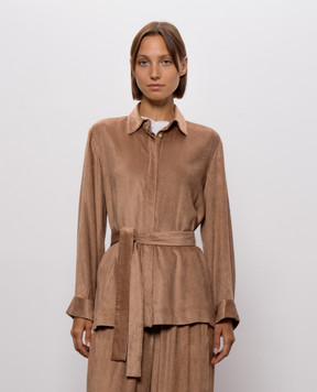 Peserico Brown corduroy shirt A06284D00A02246