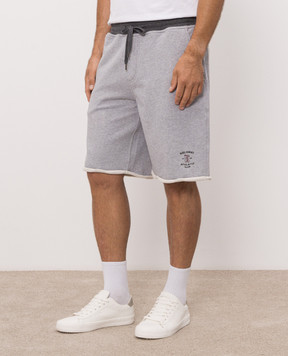 Brunello Cucinelli Grey melange shorts with embroidery MM8263389G
