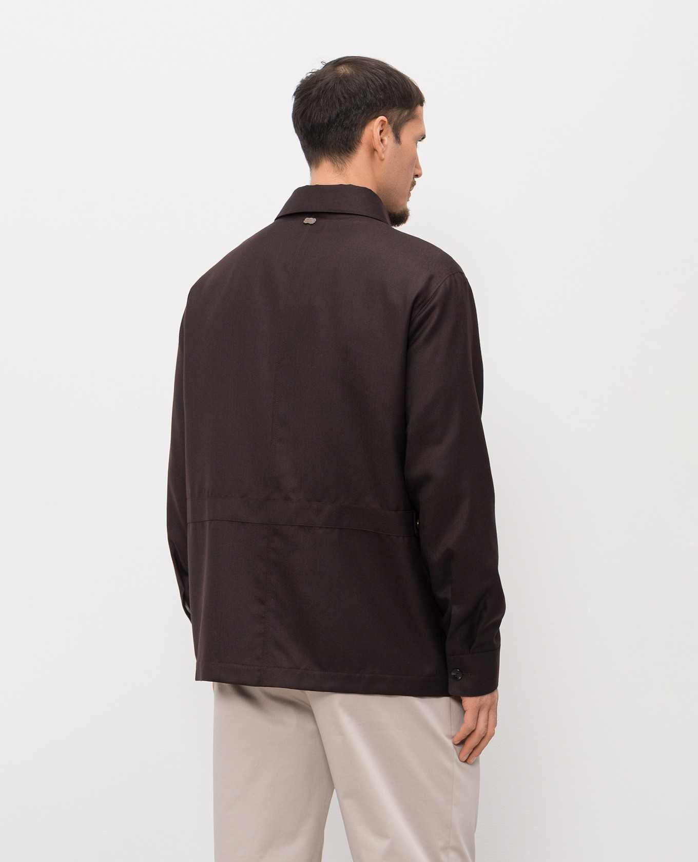 Brown cashmere and silk shirt jacket Agnona 4